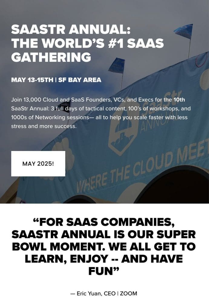 SaaStr Annual 2025 Running at 156% of 2024.  SaaS is Back!! - SaaStr