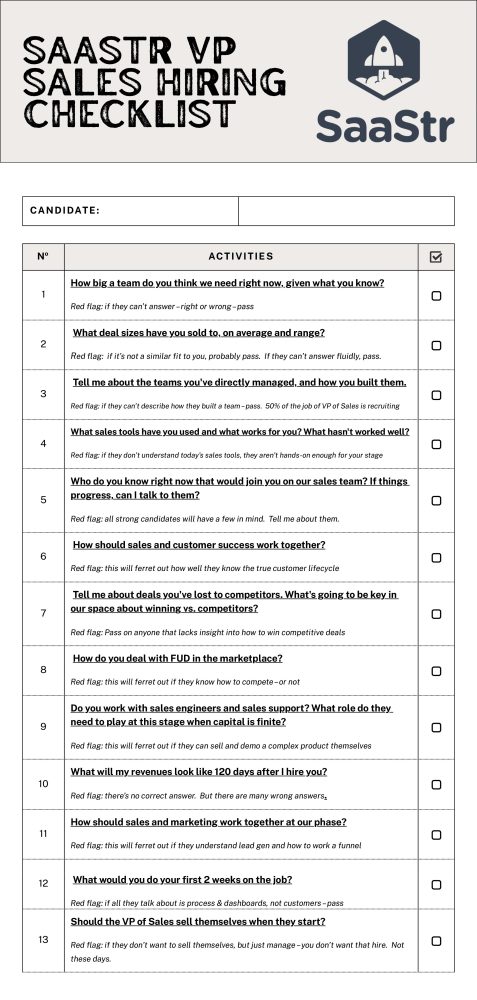 The Top 10+ Questions to Ask a VP of Sales During an Interview (with Cheatsheet) - SaaStr